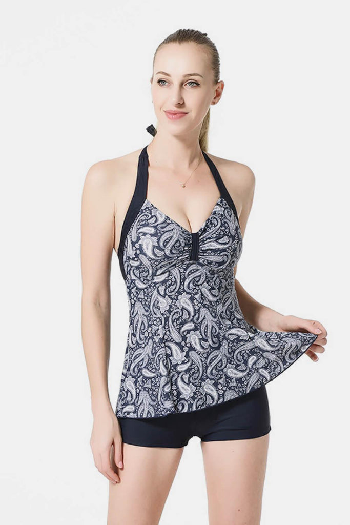 Paisley Halter Neck Two-Piece Swimsuit - 1 New Age Outlet