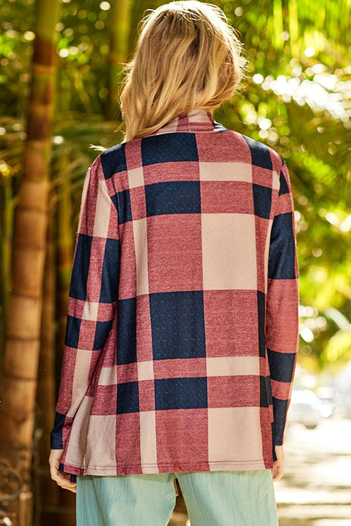 Plaid Open Front Cardigan – 1 New Age Outlet