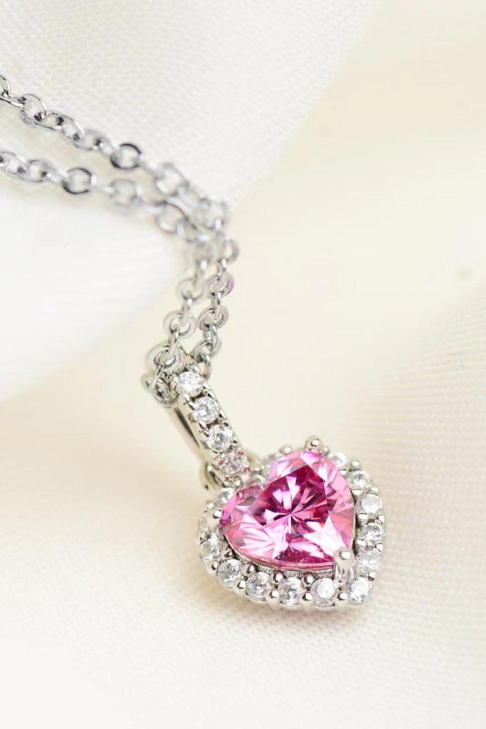 1 Carat Moissanite Heart Pendant Necklace - 1 New Age Outlet