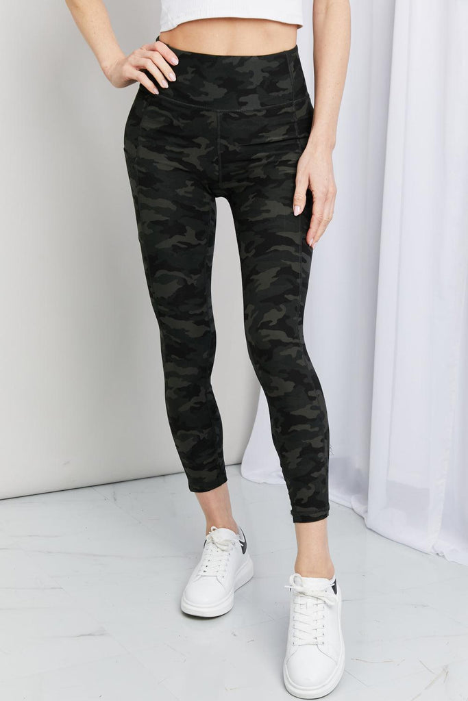 LOVEIT Full Size Camouflage Wide Waistband Pocket Leggings - 1 New Age Outlet